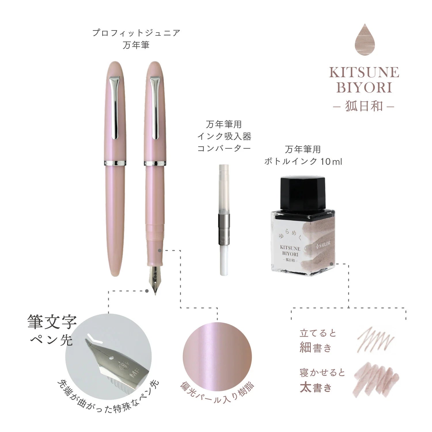 Sailor - Set Pluma Estilográfica + Tintero - PROFIT JR - Kitsune Biyori