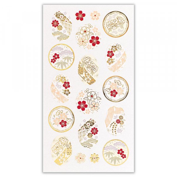 NB Co - Pegatinas doradas - Flores variadas