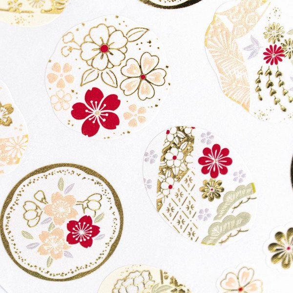 NB Co - Pegatinas doradas - Flores variadas