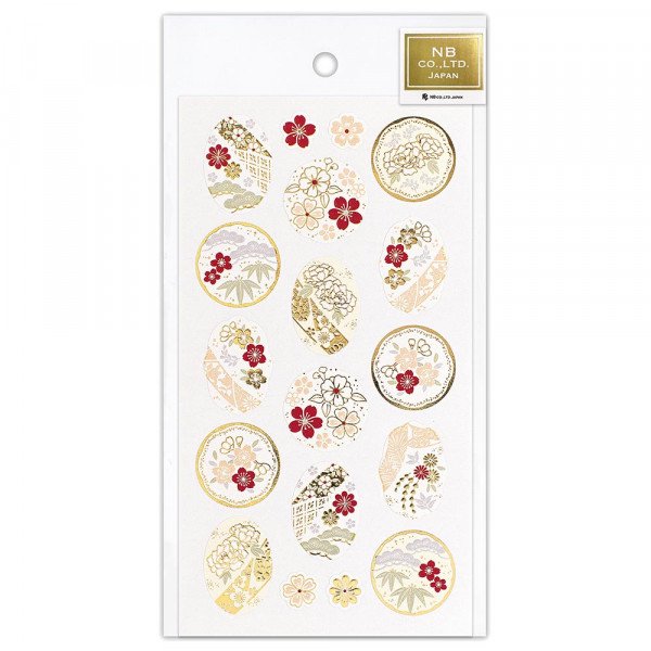 NB Co - Pegatinas doradas - Flores variadas