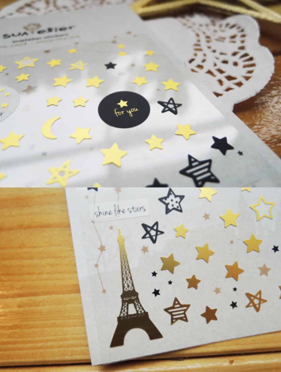 Suatelier - Hoja Pegatinas Adhesivas - Shine like star