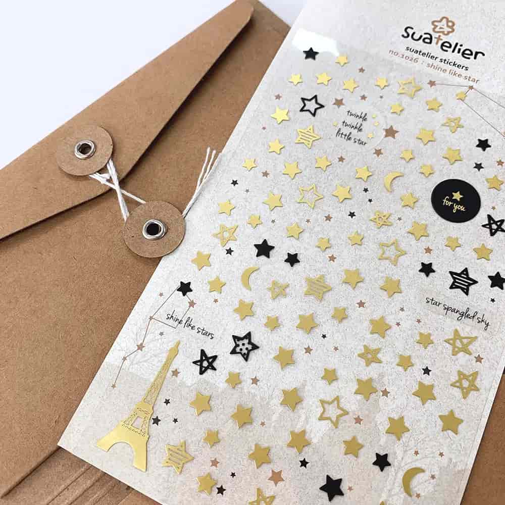 Suatelier - Hoja Pegatinas Adhesivas - Shine like star