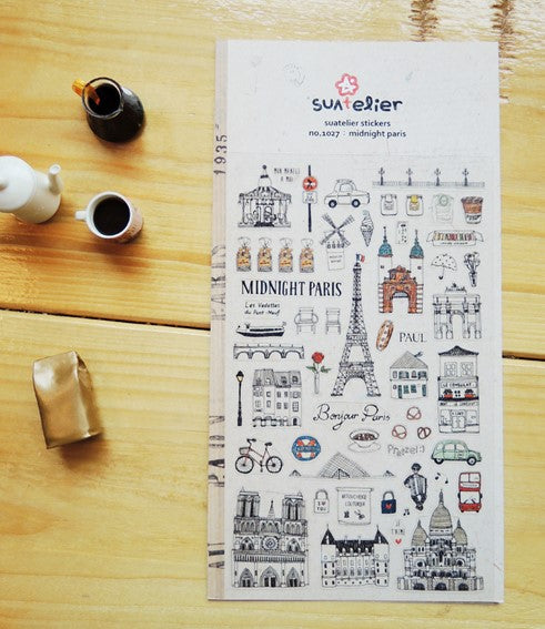 Suatelier - Hoja Pegatinas Adhesivas - Midnight paris