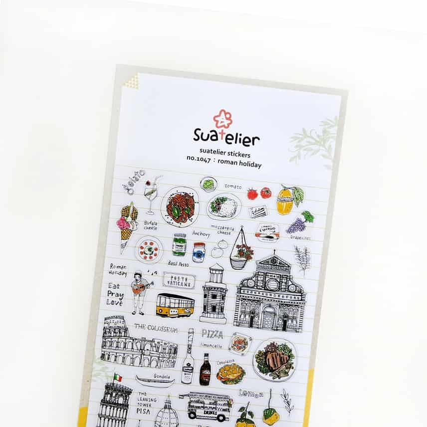 Suatelier - Hoja Pegatinas Adhesivas - Roman holiday