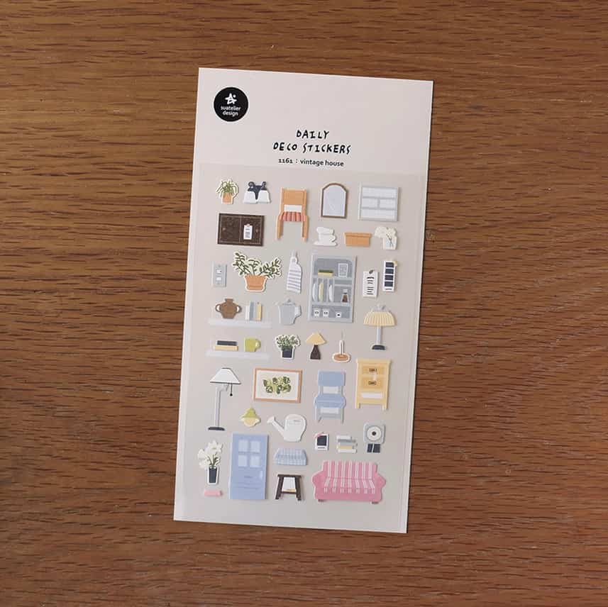 Suatelier - Hoja Pegatinas Adhesivas - Vintage House