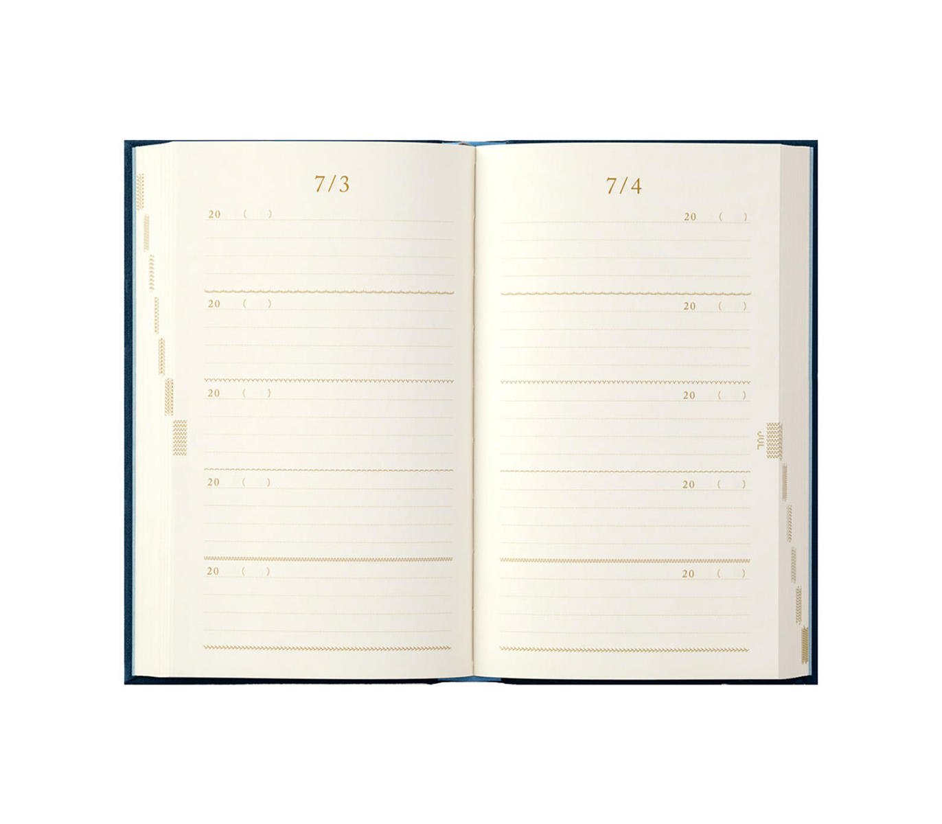 Midori - Diario 5 años B6 - Flores Bordadas Navy