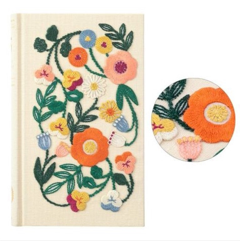 Midori - Diario 5 años B6 - Flores Bordadas Beige