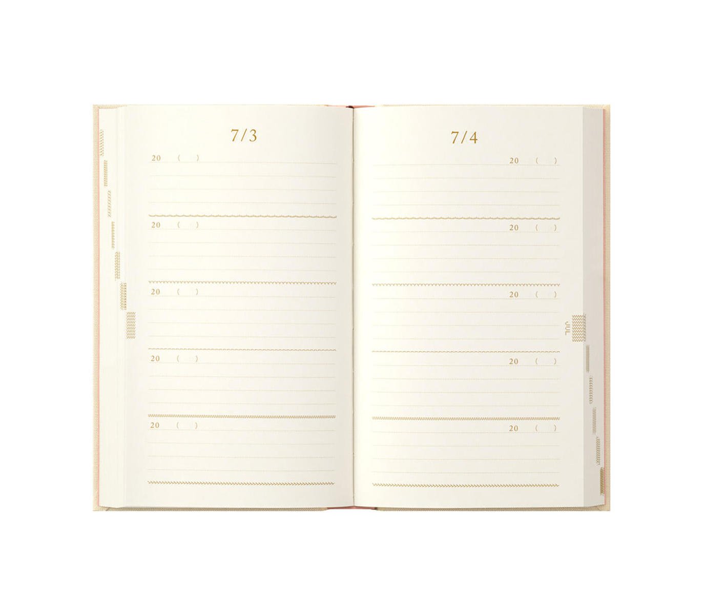 Midori - Diario 5 años B6 - Flores Bordadas Beige