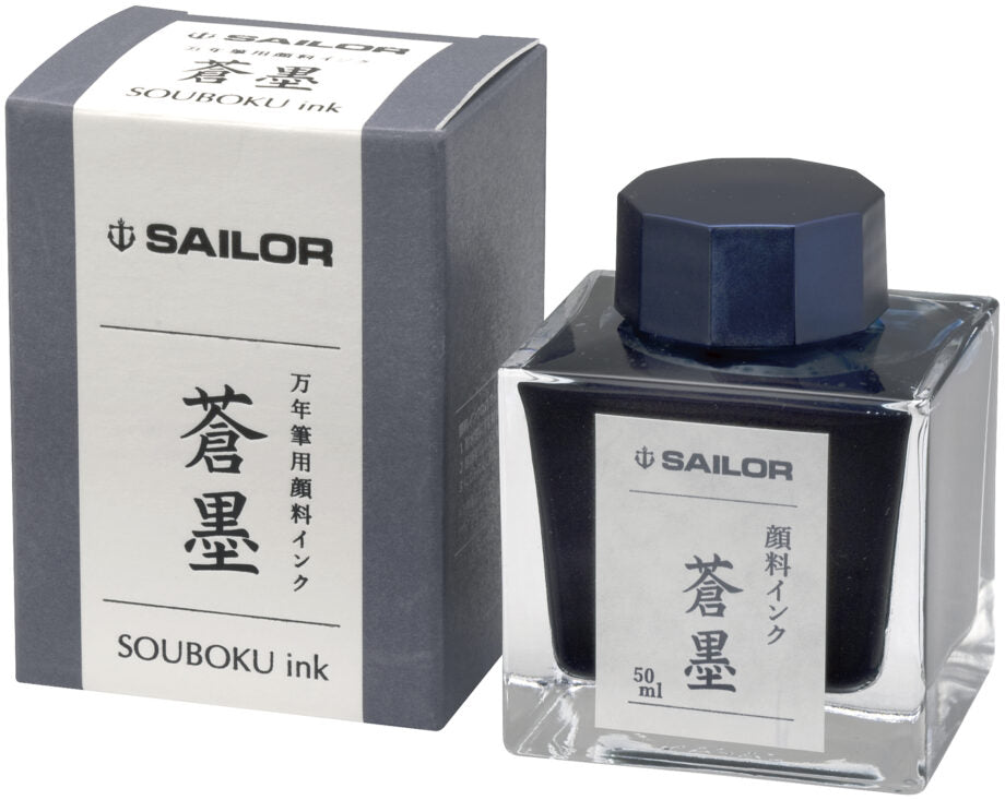 Sailor - Tintero 50 ml - BlueGrey Pigmentada - Souboku