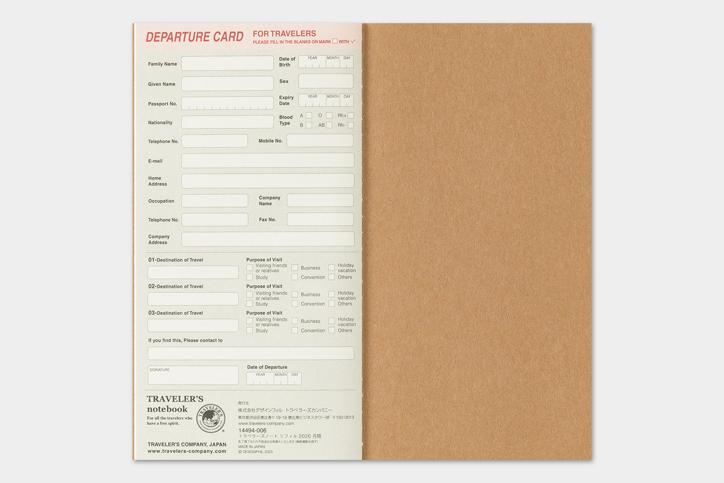 Traveler's Company - Agenda Mensual REGULAR - The Traveler's Spirit