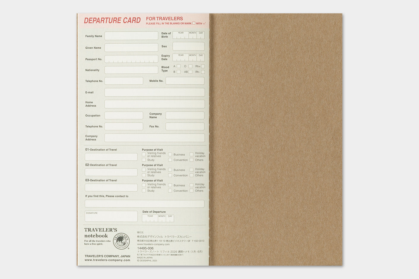 Traveler's Company - Agenda Semanal + Memo REGULAR - The Traveler's Spirit