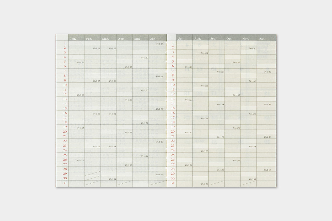 Traveler's Company - Agenda Mensual PASSPORT - The Traveler's Spirit