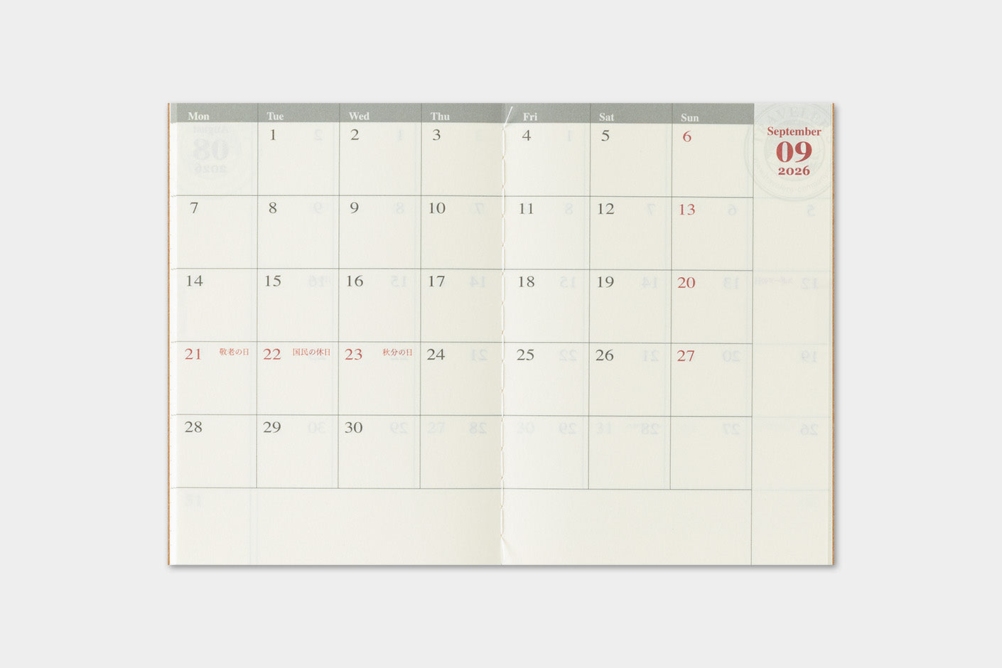 Traveler's Company - Agenda Mensual PASSPORT - The Traveler's Spirit