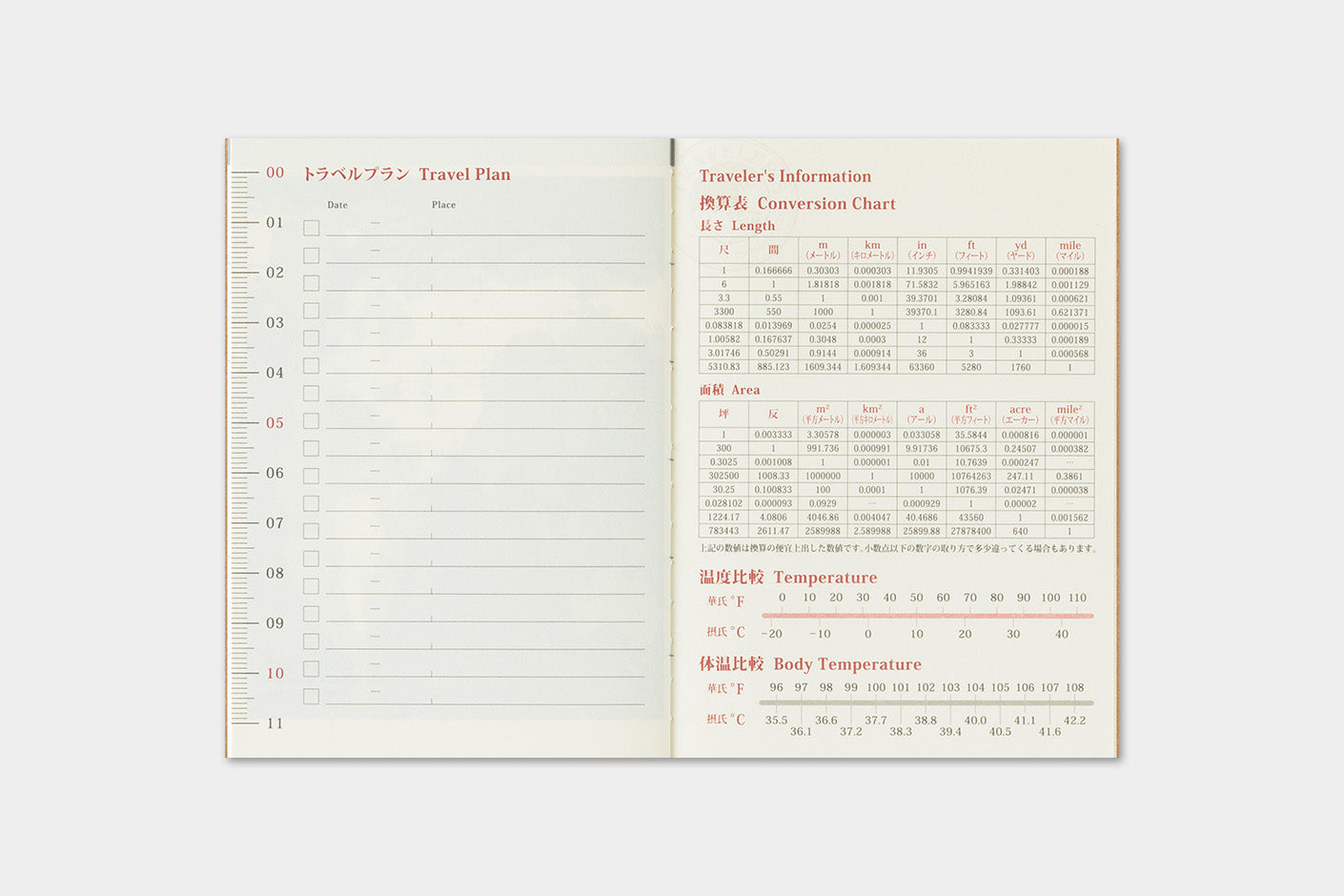 Traveler's Company - Agenda Mensual PASSPORT - The Traveler's Spirit