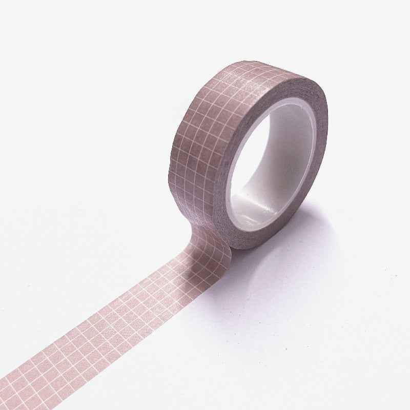 Ayron - Washi tape - Cuadrícula rosa palo