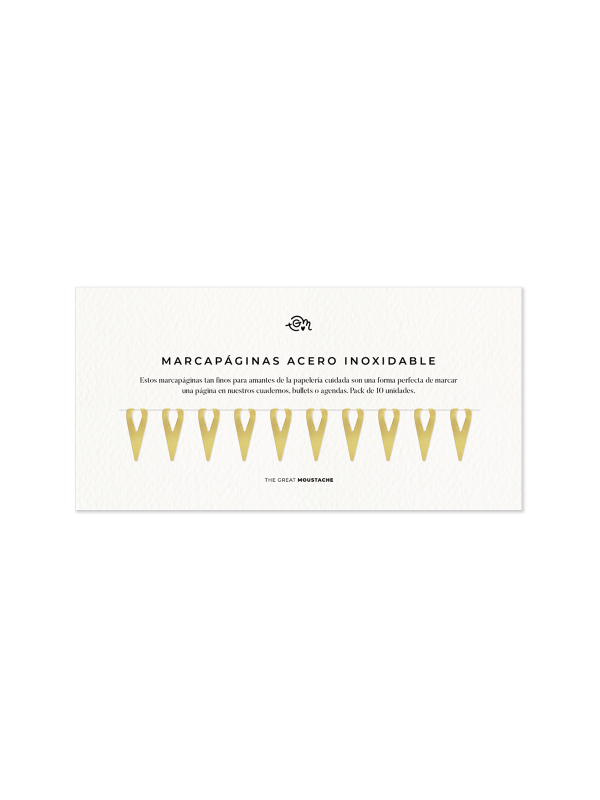 The Great Moustache - Set 10 Marcapáginas Acero Inoxidable