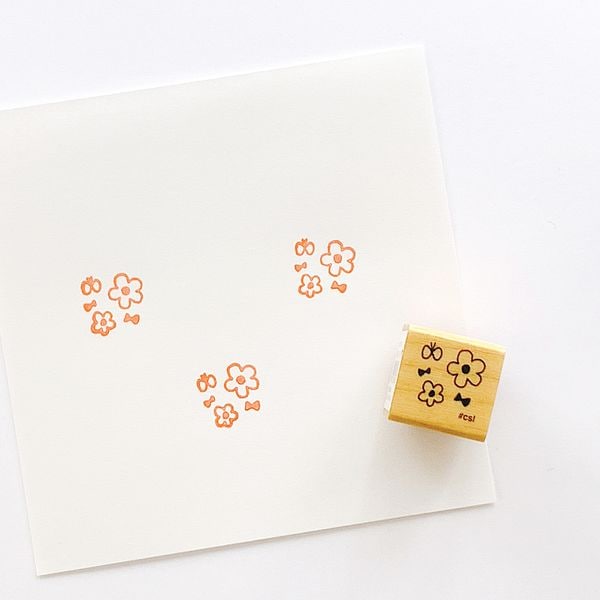 Kodomo No Kao - Sello Love Stamps - Flower and Butterfly