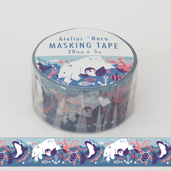 Kodomo No Kao - Washi Tape 20 mm Natsuko Taguchi - Animales Marinos