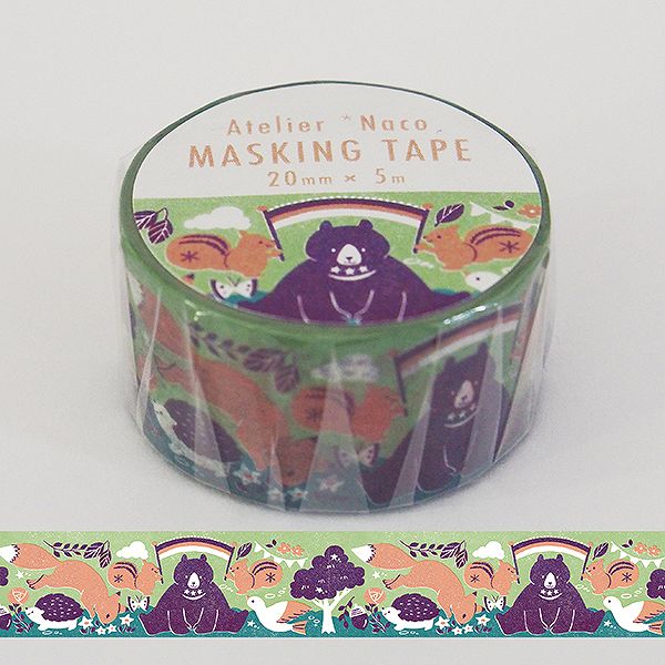 Kodomo No Kao - Washi Tape 20 mm Natsuko Taguchi - Animales del Bosque