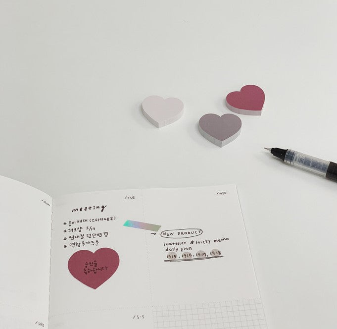 Suatelier - Notas Adhesivas Corazón - Daily Plan.10