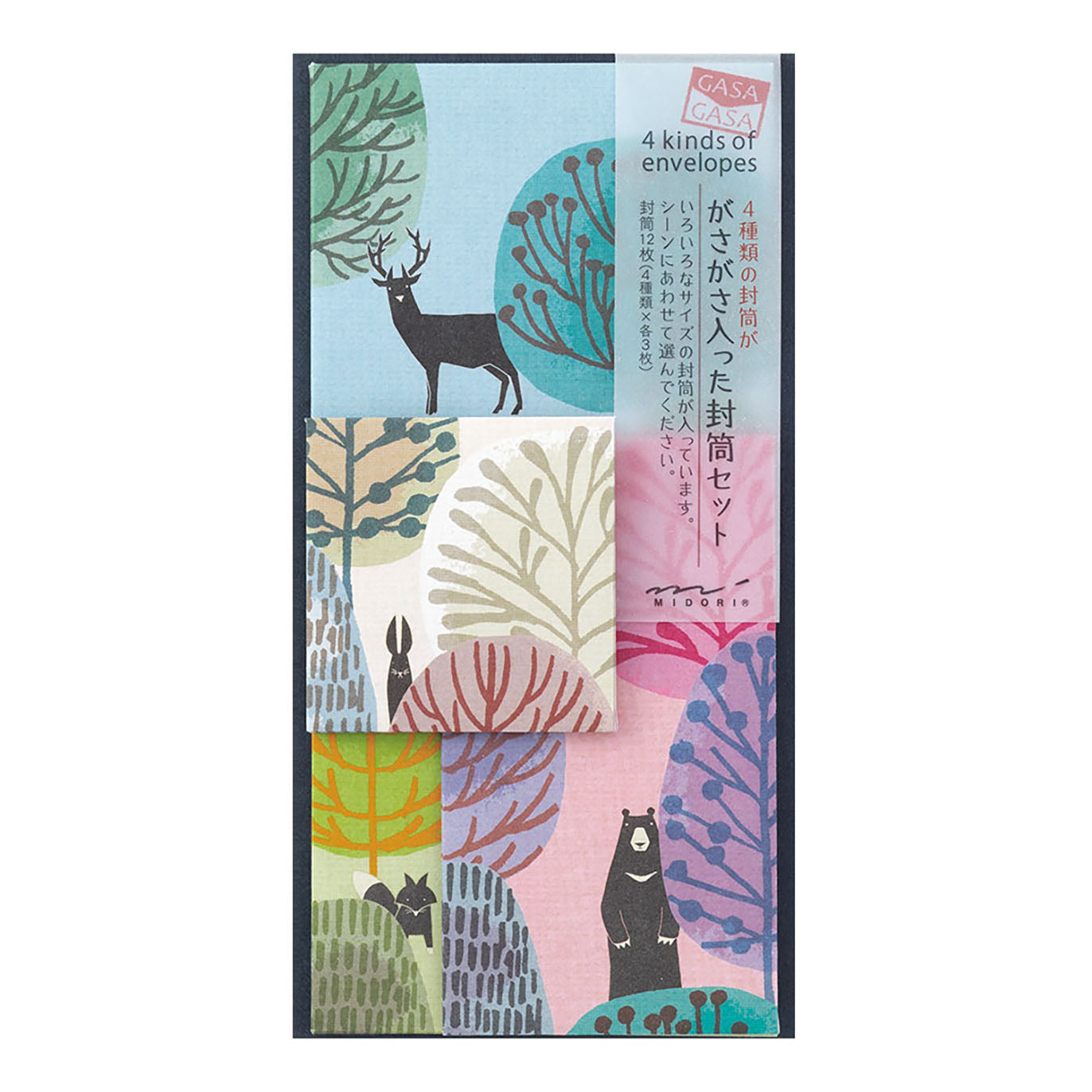 Midori - Set 12 sobres - Animales del Bosque