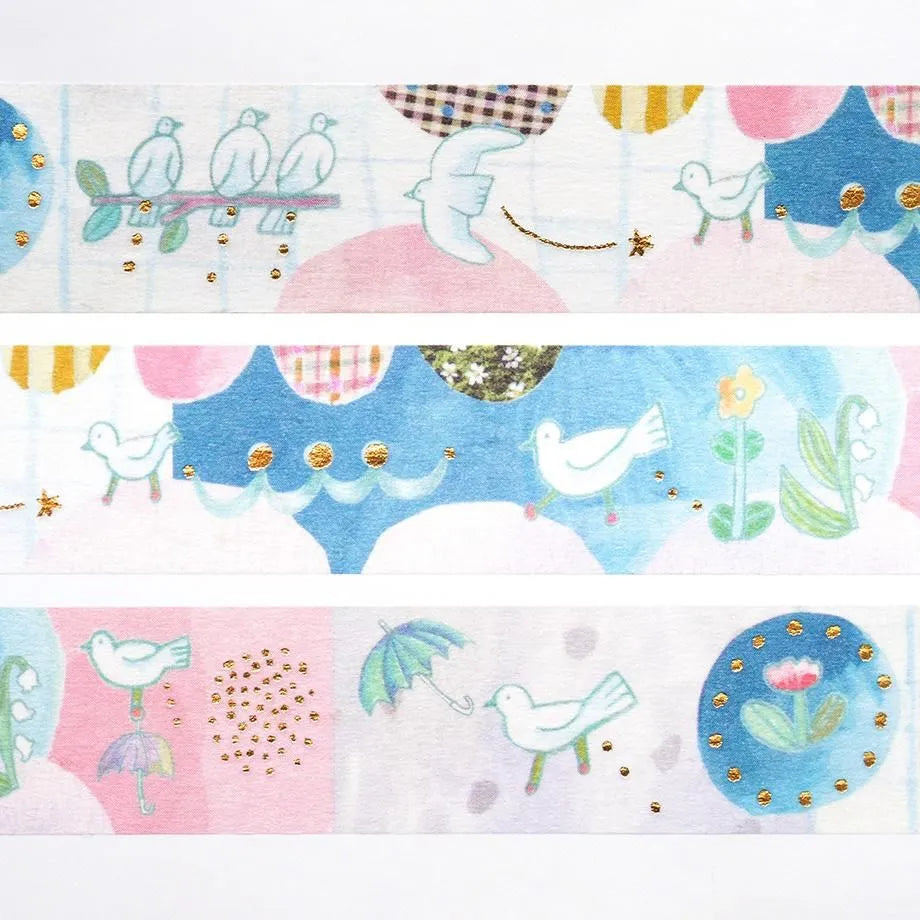 Cozyca Products - Washi Tape con Foil Dorado - TORI no OTOSHIMONO
