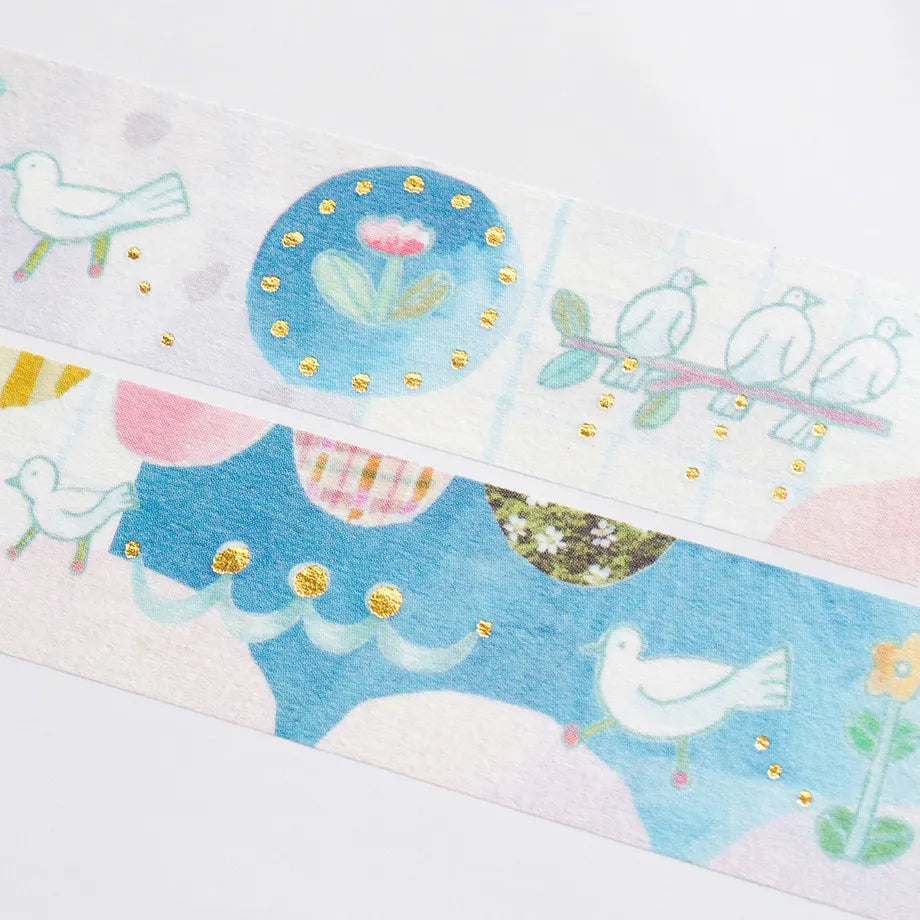 Cozyca Products - Washi Tape con Foil Dorado - TORI no OTOSHIMONO