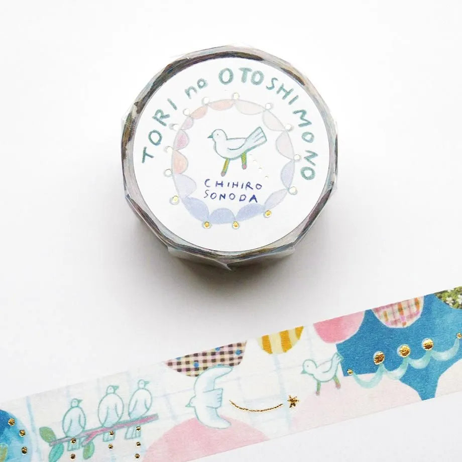 Cozyca Products - Washi Tape con Foil Dorado - TORI no OTOSHIMONO