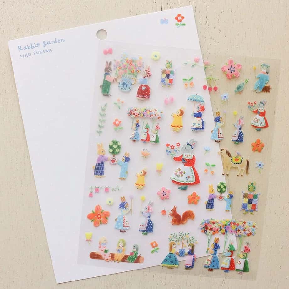 Cozyca Products - Pegatinas Aiko Fukawa - Rabbit Garden