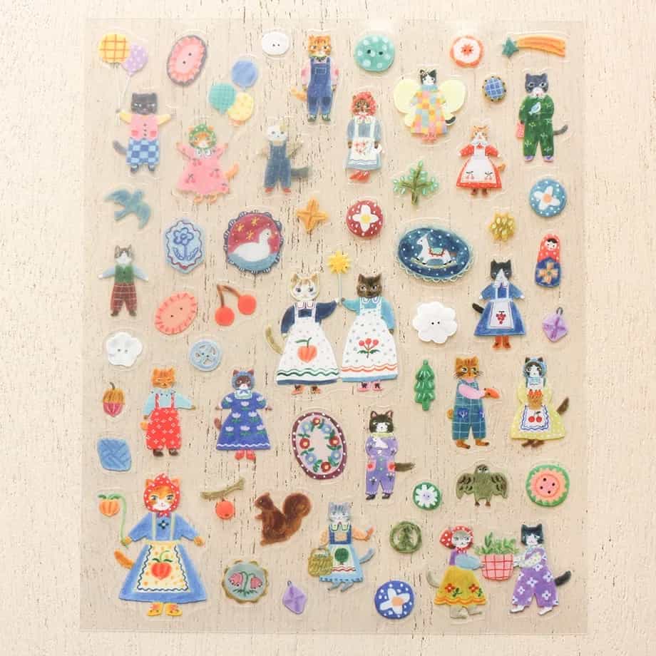 Cozyca Products - Pegatinas Aiko Fukawa - Cats and Buttons