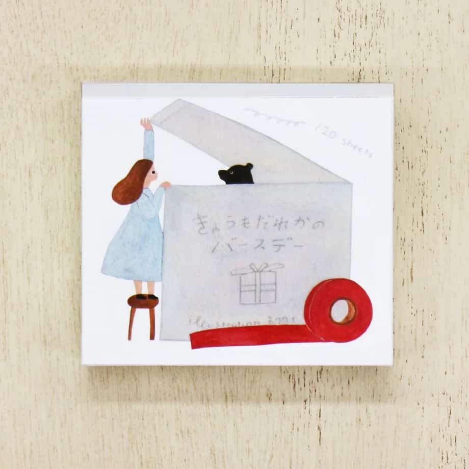 Cozyca Products - Bloc de Notas Cuadradas - Niña y Oso