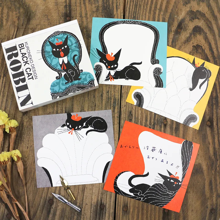 Cozyca Products - Bloc de Notas Cuadradas - Black Cat Design A
