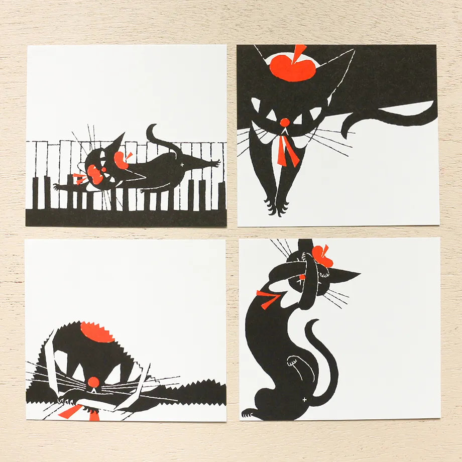 Cozyca Products - Bloc de Notas Cuadradas - Black Cat Design B