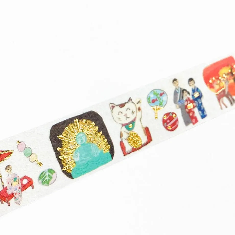 Cozyca Products - Washi Tape con Foil Dorado - Japan