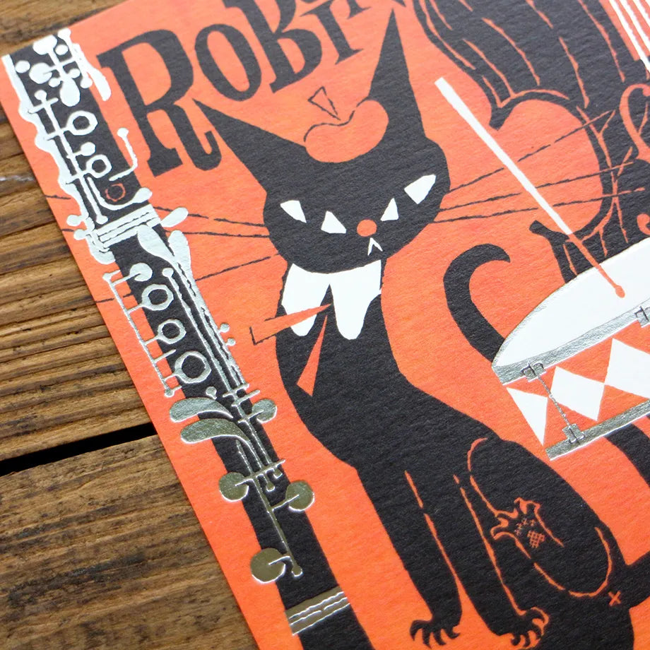 Cozyca Products - Postal - Musical Instruments - Black Cat Design