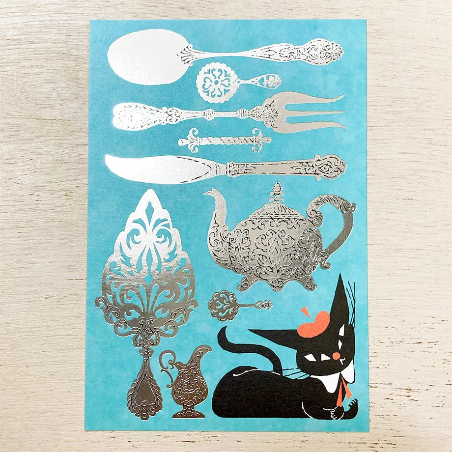 Cozyca Products - Postal - Cutlery - Black Cat Design