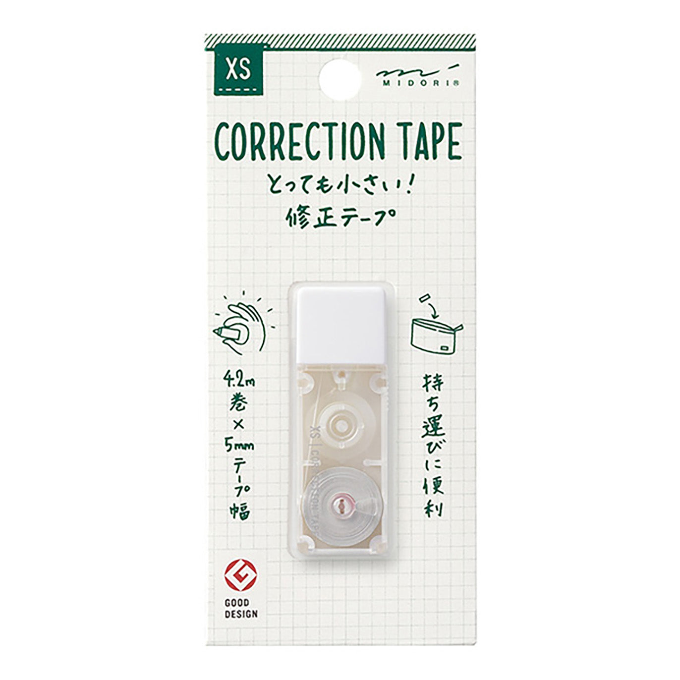 Midori - Corrector de cinta XS - Blanco
