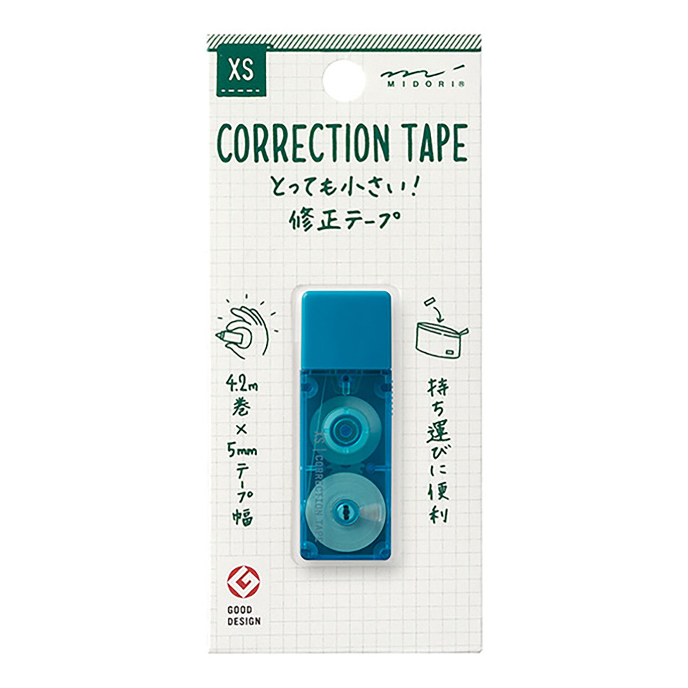 Midori - Corrector de cinta XS - Azul