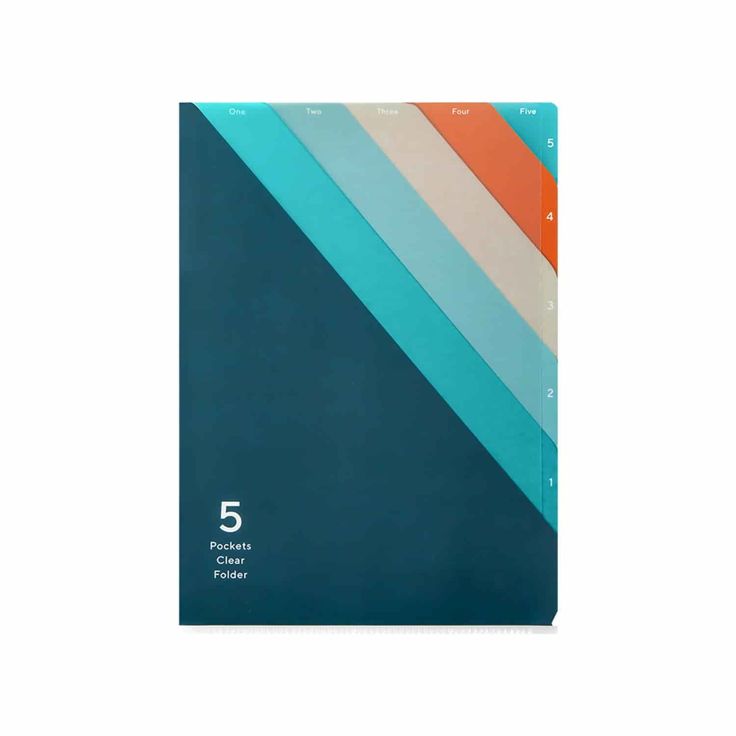Midori - Archivador 5 bolsillos A4 - Stripe Navy