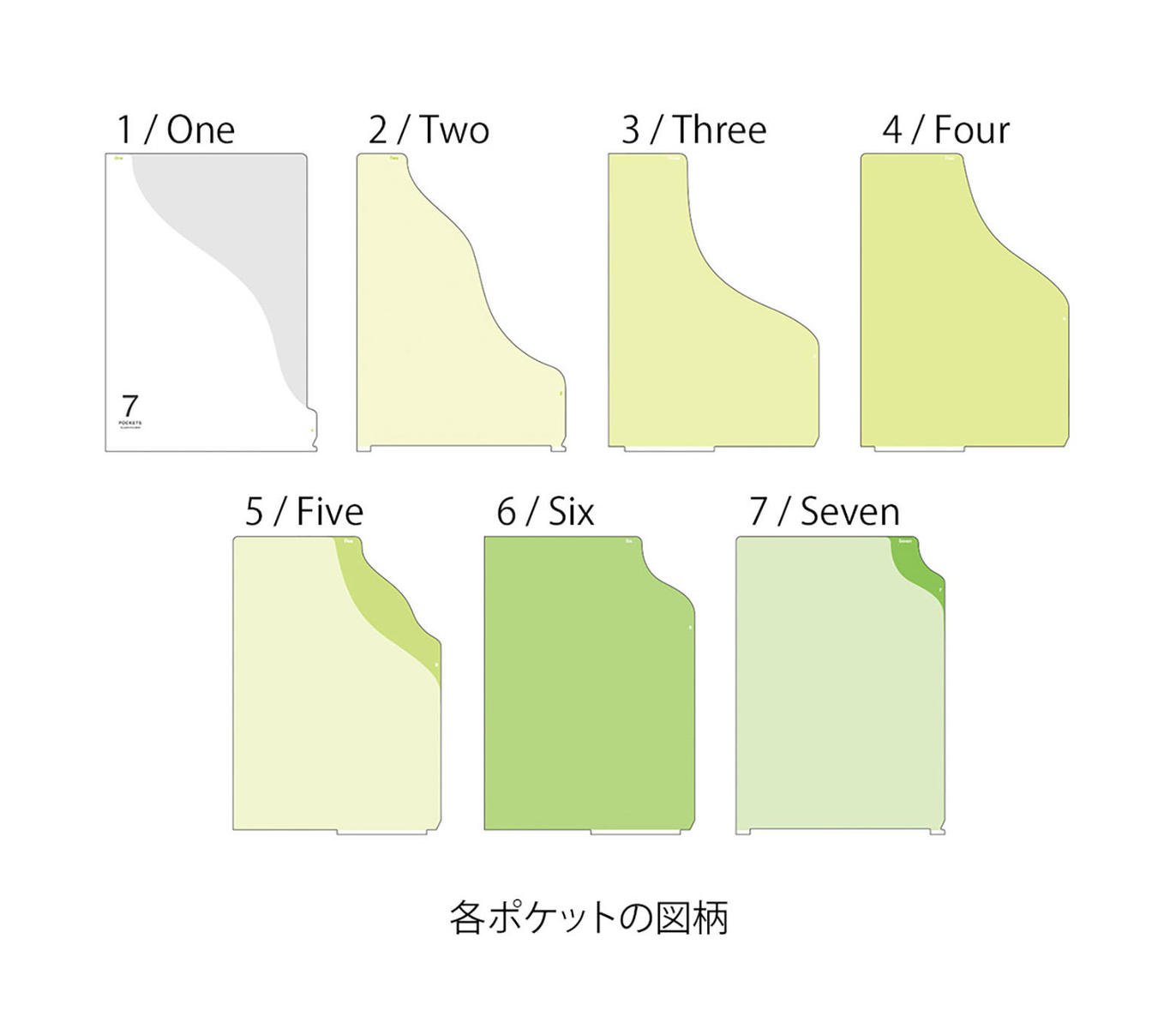 Midori - Archivador 7 bolsillos A4 - Gradation Green