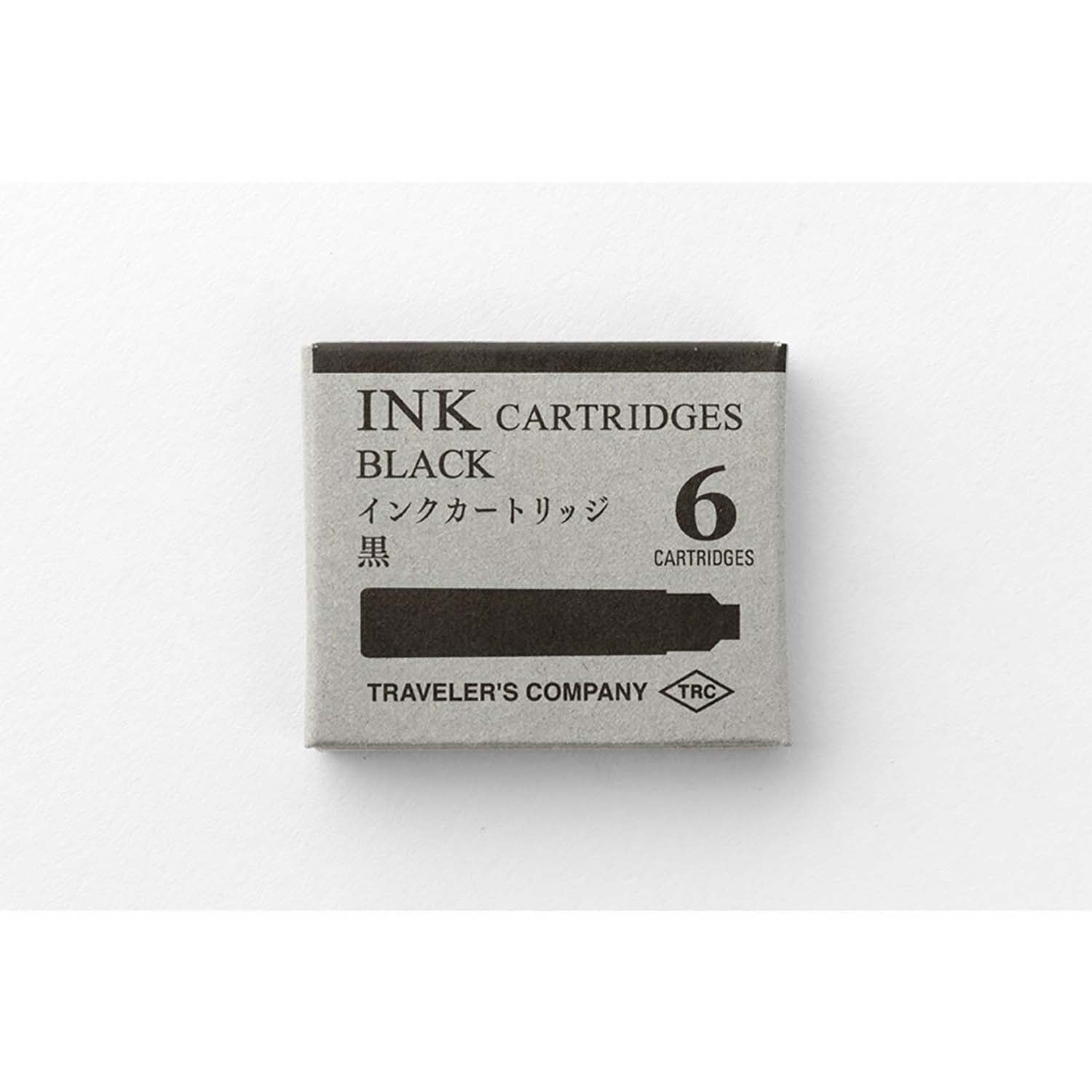 Traveler's Company - Caja de 6 recambios Tinta Negra - CARTRIDGE BRASS FOUNTAIN PEN