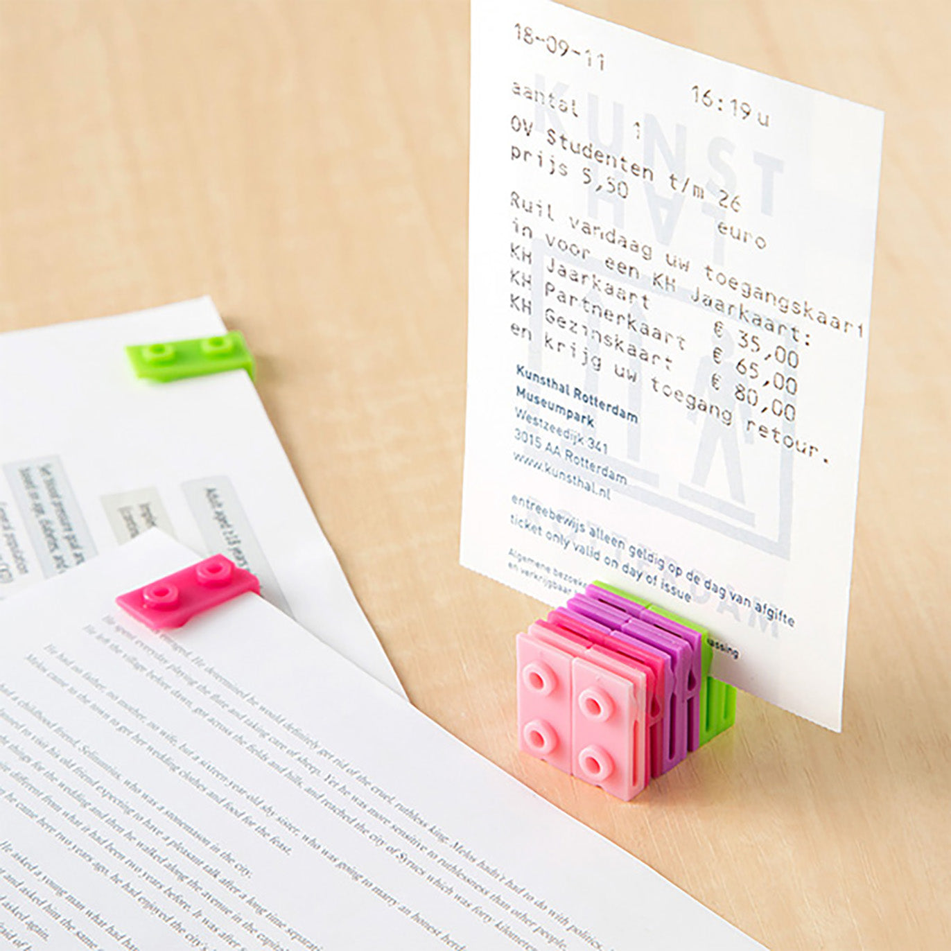 Midori - Clips con forma de bloque - Rosa