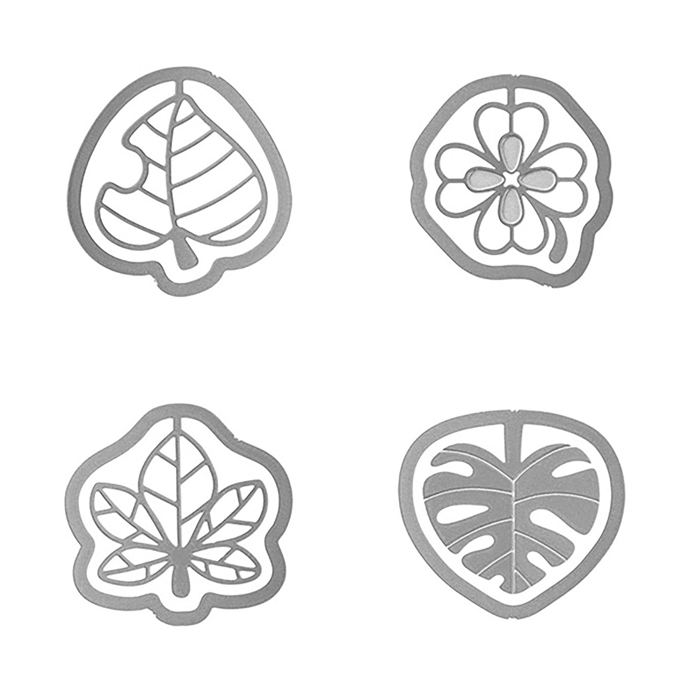 Midori - Set 16 clips acero grabados - Hojas