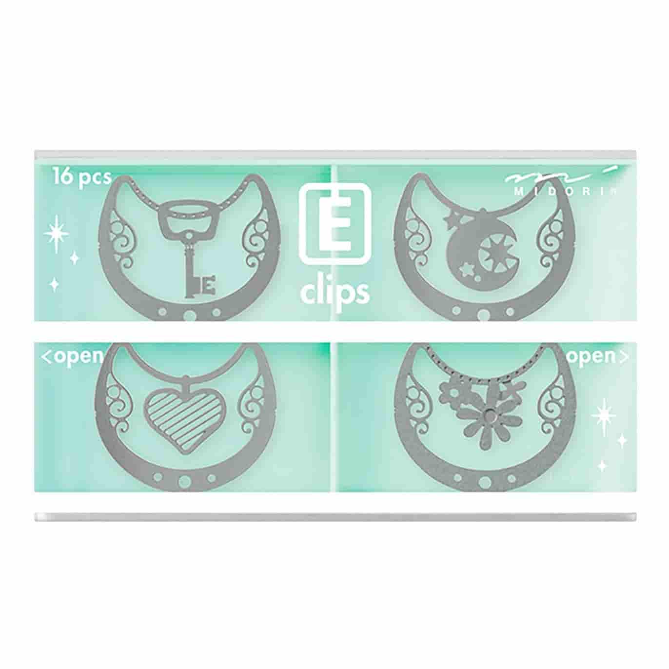 Midori - Set 16 clips acero grabados - Collares