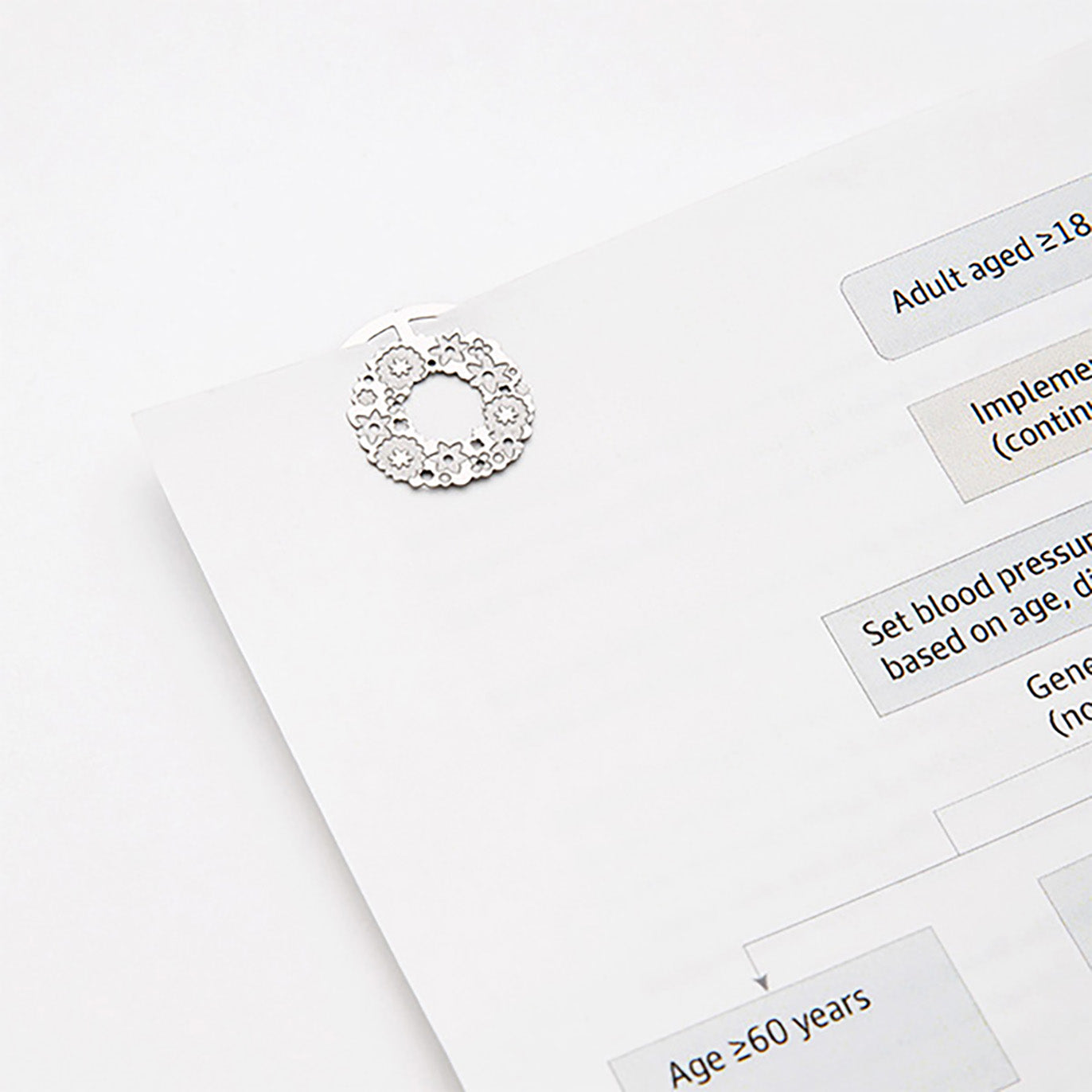 Midori - Set 16 clips acero grabados - Flores