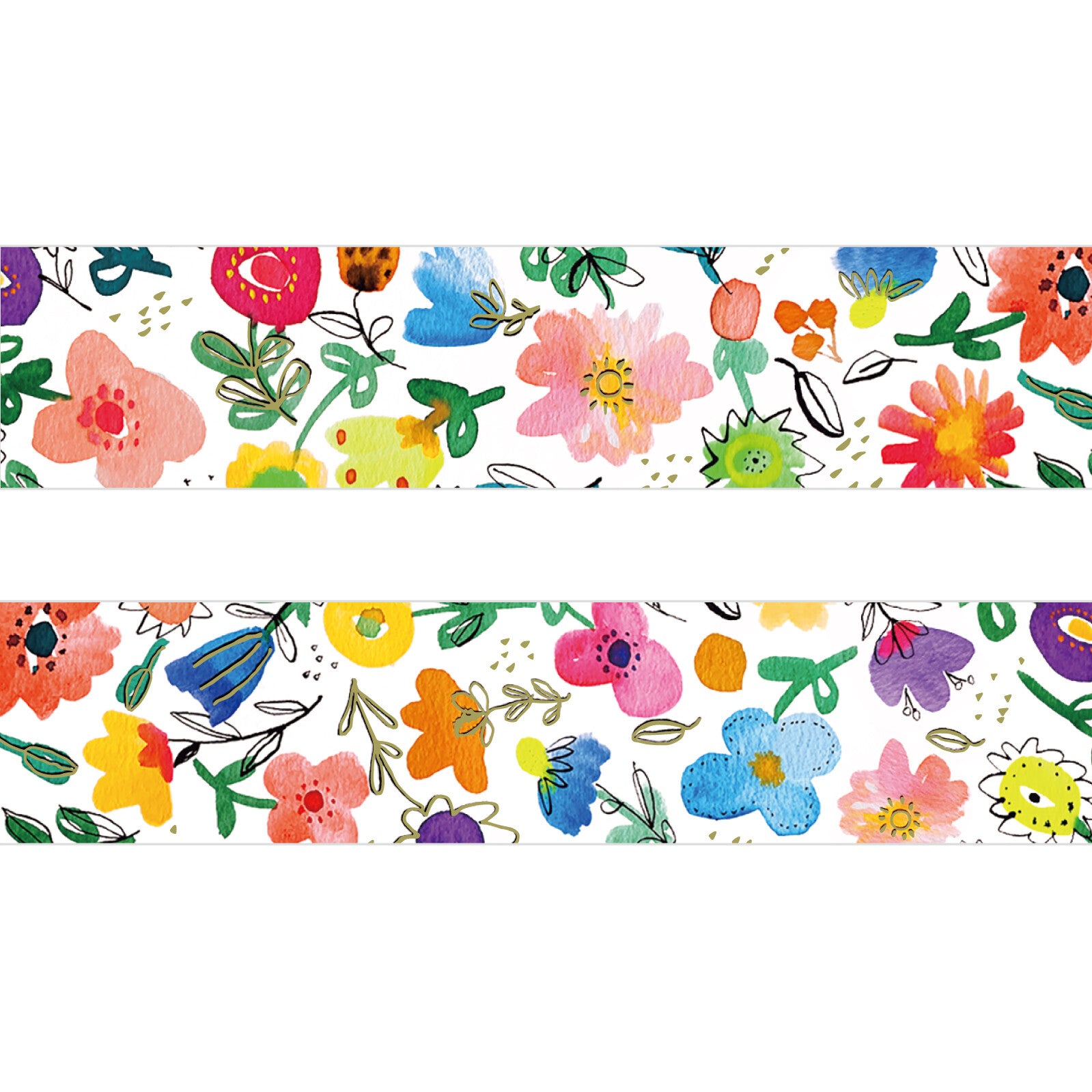 Papier Platz - Foil Washi Tape - Vivid Flower