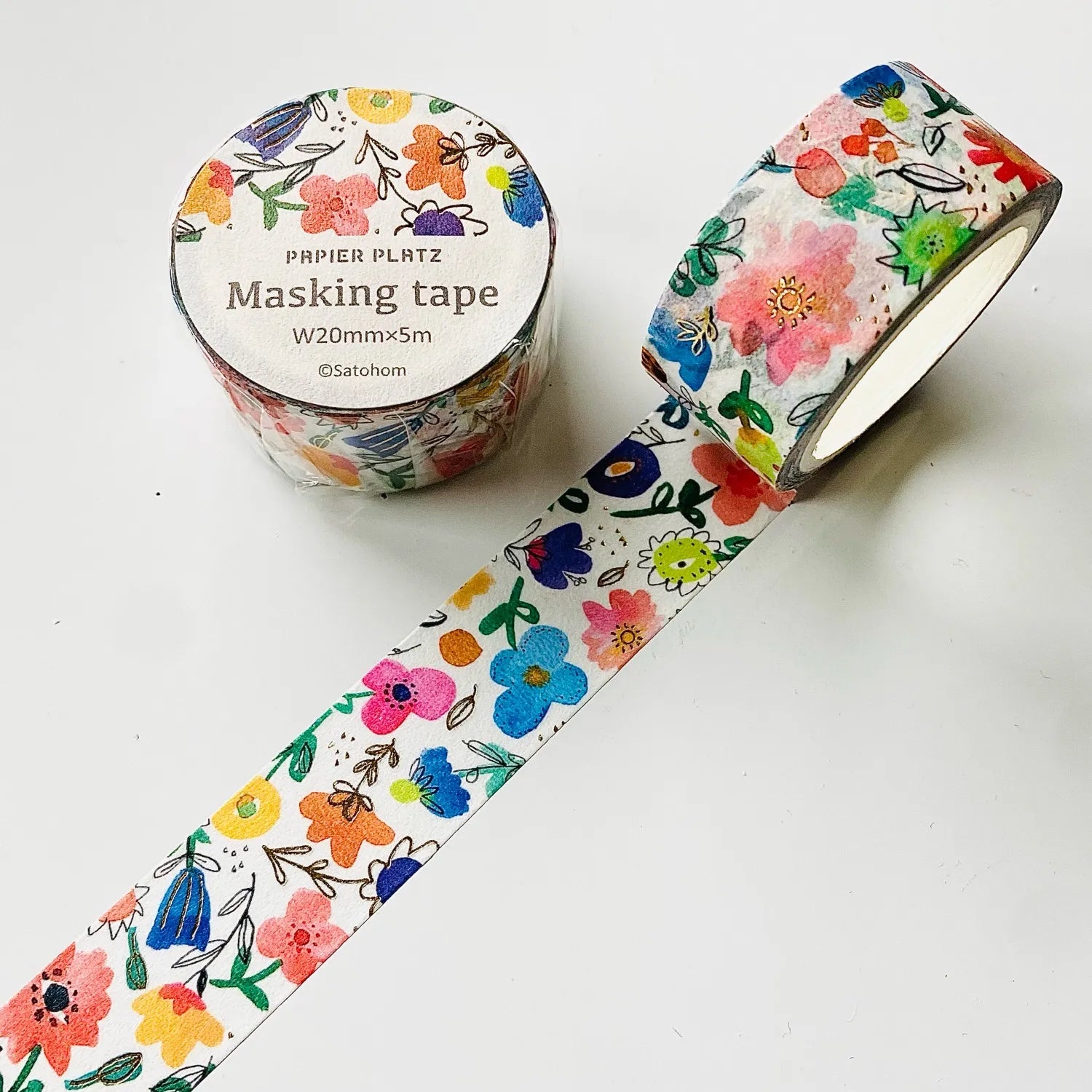 Papier Platz - Foil Washi Tape - Vivid Flower