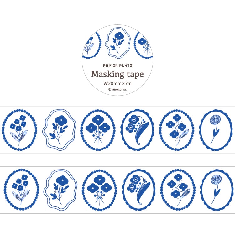 Papier Platz - Washi Tape - Blue Bloom