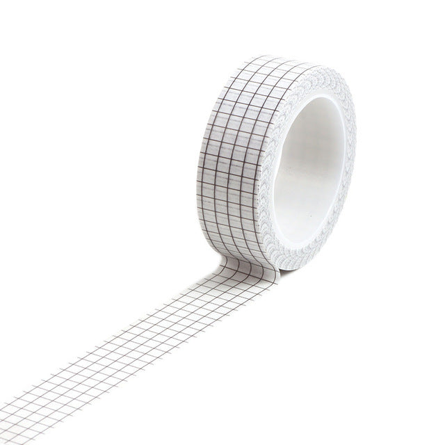 Ayron - Washi tape - Cuadrícula blanco