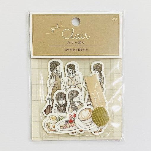 Z&K - Pegatinas 40 ud - Coffee Tour - Clair Girl